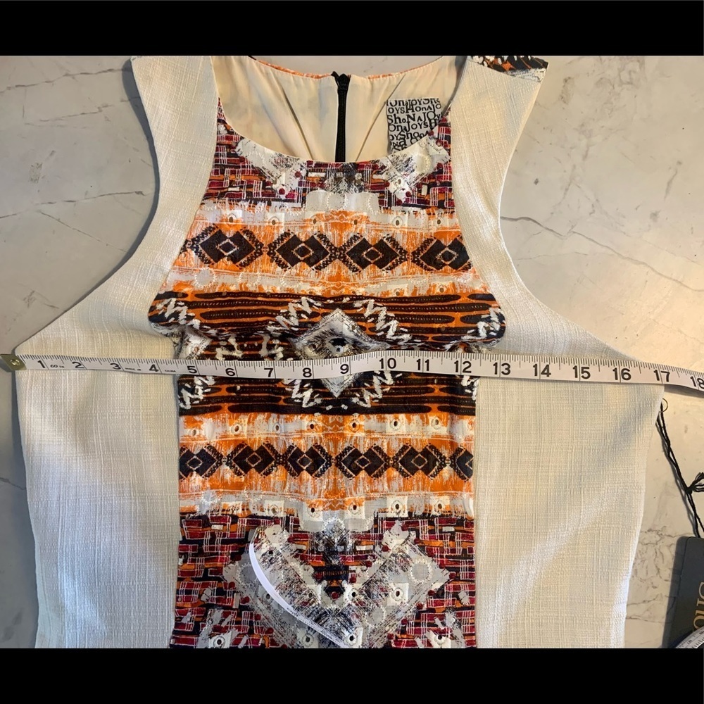 Shona Joy Embroidered Sleeveless Sheath Cotton Summer Dress Womens Size 8 - Picture 10 of 11